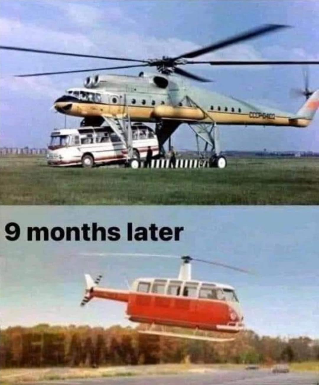 Helicopter giving birth meme 